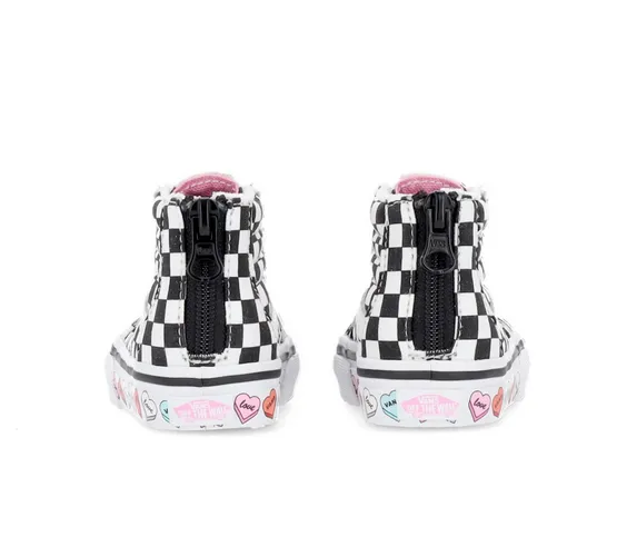 Vans high-top sneakers for children Sk8-Hi Zip Candy Hearts VN000XG5ABY1 black-white