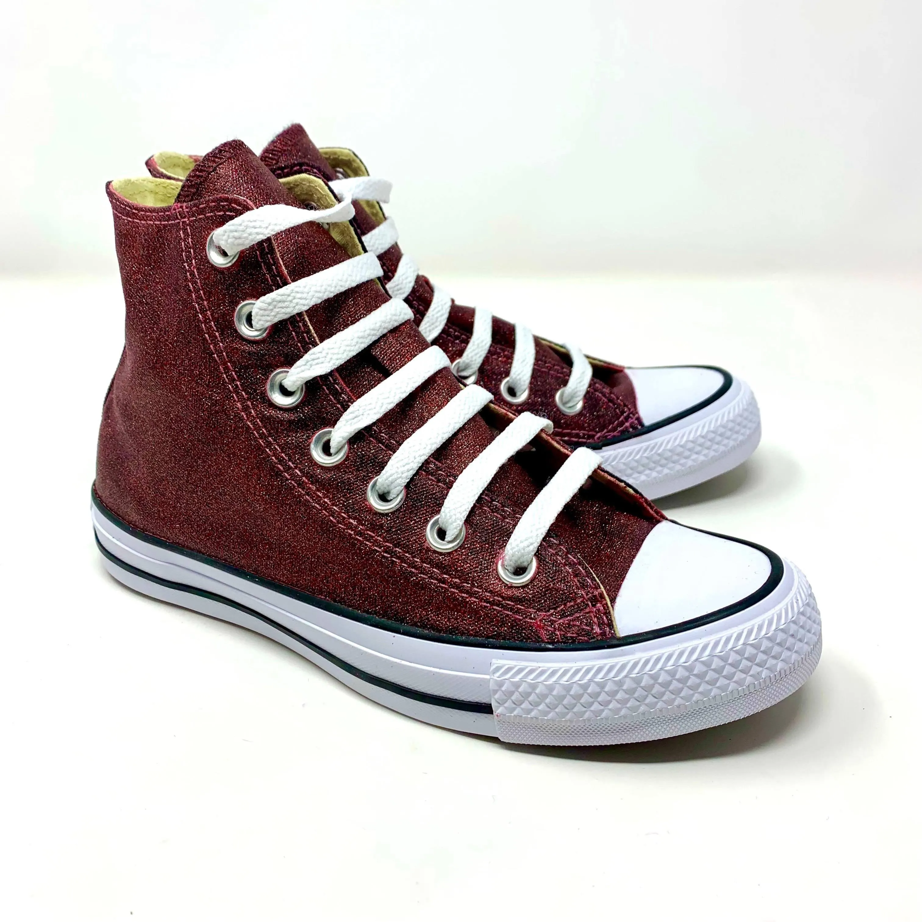 Wine Glitter Hi Top Converse