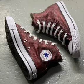 Wine Glitter Hi Top Converse